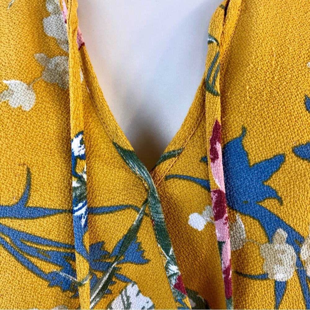 Blue Rain Mustard Floral V Neck Top - Picture 13 of 16